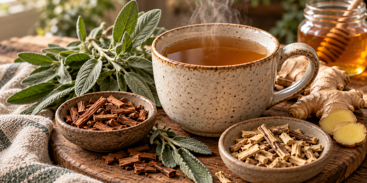 Sage & Spice Herbal Tea: A Warming Herbal Infusion for Throat Comfort